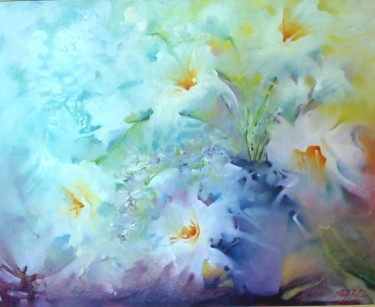 Painting titled "Floral Mágico!" by Olga Beltrão, Original Artwork, Oil