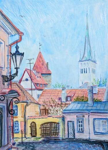Malerei mit dem Titel "Tallinn. Old town.…" von Olga Beltsova, Original-Kunstwerk, Acryl