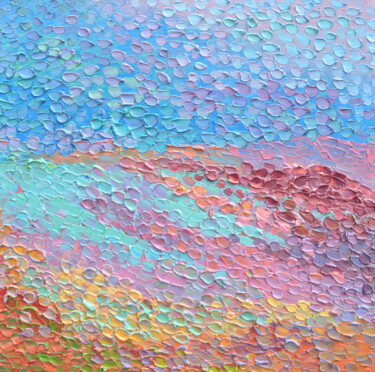 Peinture intitulée "PINK LAKE - tender…" par Olga Bezhina, Œuvre d'art originale, Huile Monté sur Châssis en bois