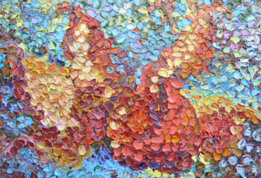 제목이 "Red Garnet"인 미술작품 Olga Bezhina로, 원작, 기름 나무 들것 프레임에 장착됨