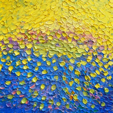 「The sea in the rays…」というタイトルの絵画 Olga Bezhinaによって, オリジナルのアートワーク, オイル ウッドストレッチャーフレームにマウント