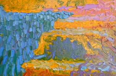 Malerei mit dem Titel "Steps to the future" von Olga Bezhina, Original-Kunstwerk, Öl Auf Keilrahmen aus Holz montiert