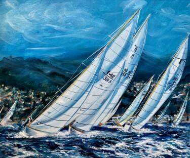 Pintura titulada "«Sailing»" por Olga Chernova, Obra de arte original, Oleo Montado en Otro panel rígido