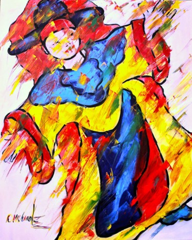 Schilderij getiteld "Joie de vivre 1" door Olga Chilova - Stephan, Origineel Kunstwerk, Olie