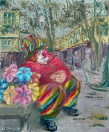Peinture intitulée "La pause" par Olga Dalzon, Œuvre d'art originale, Huile Monté sur Châssis en bois