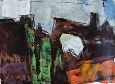 Peinture intitulée "Mini Abstrakt Lands…" par Olga David, Œuvre d'art originale, Acrylique