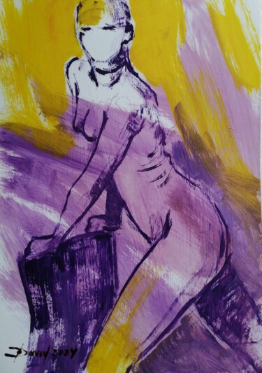 Картина под названием "Frauen Akt kleines…" - Olga David, Подлинное произведение искусства, Масло