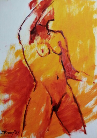 绘画 标题为“Frauen roter Akt kl…” 由Olga David, 原创艺术品, 油