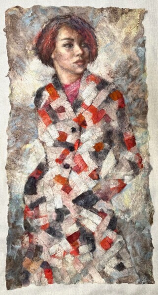 Arte textil titulada "Look Around" por Olga Finkel, Obra de arte original, Fibra textil