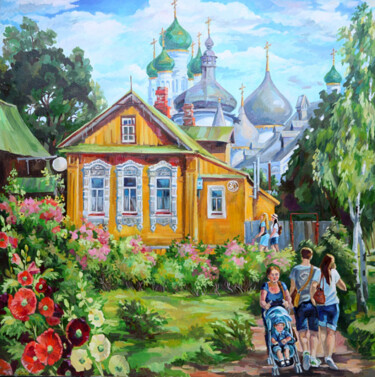 Peinture intitulée "Old town, old house…" par Olga Ivanova-Meer, Œuvre d'art originale, Huile