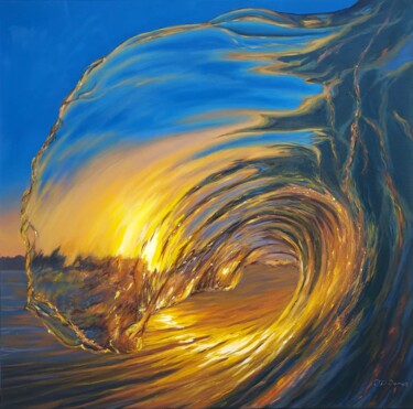 绘画 标题为“Golden wave” 由Olga Jones, 原创艺术品, 油