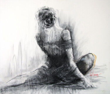 Malarstwo zatytułowany „Body Flexibility” autorstwa Olga Liutova-Amplatz, Oryginalna praca, Węgiel drzewny