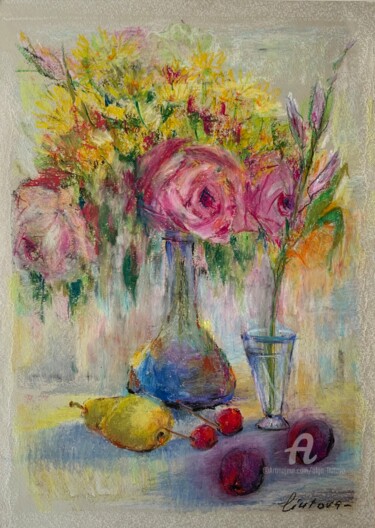 Pintura titulada "Flowers and Fruits" por Olga Liutova-Amplatz, Obra de arte original, Oleo