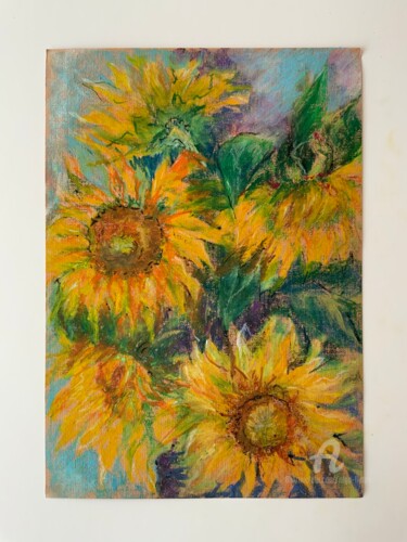 Peinture intitulée "Sunny flowers" par Olga Liutova-Amplatz, Œuvre d'art originale, Huile