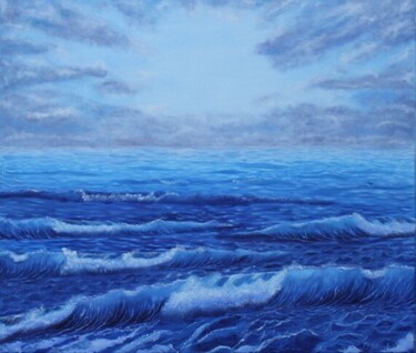 Painting titled "Seascape Oil Painti…" by Olga Mart, Original Artwork, Oil