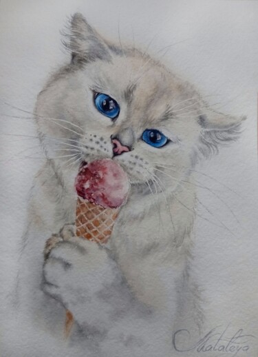 Painting titled "Sweet-tooth" by Olga Matyunina, Original Artwork, Watercolor