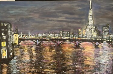 Картина под названием "London Lights" - Olga Minasyan, Подлинное произведение искусства, Акрил
