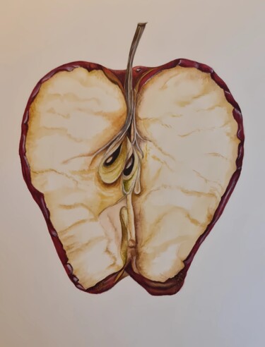 Pintura intitulada "Apple" por Olga Poruchikova, Obras de arte originais, Aquarela