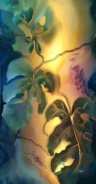 Digital Arts titled "Monstera" by Olga Poruchikova, Original Artwork, AI generated image