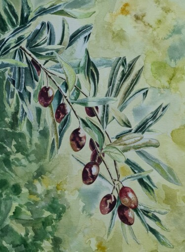 Malerei mit dem Titel "Puglia" von Olga Poruchikova, Original-Kunstwerk, Aquarell