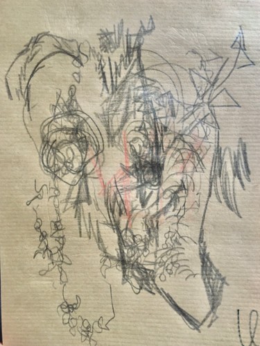 Dessin intitulée "Ganesh" par Olga Richir, Œuvre d'art originale, Crayon