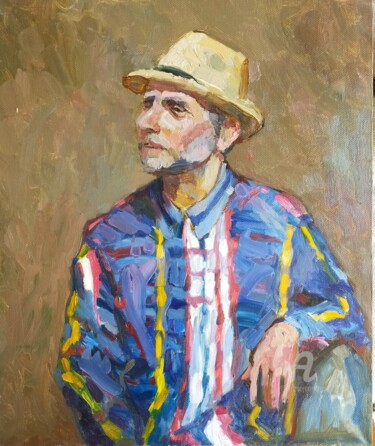 绘画 标题为“Портрет художника-м…” 由Olga Selezneva, 原创艺术品, 油 安装在木质担架架上