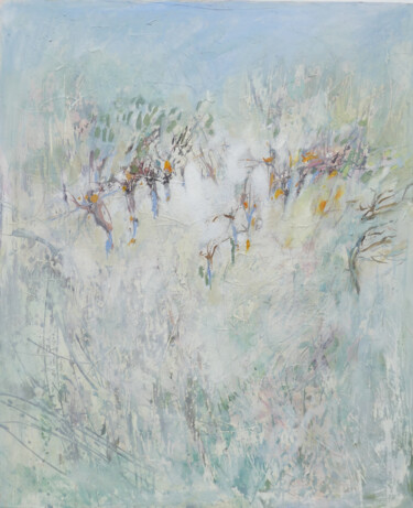 Painting titled "White Vineyard Morn…" by Olga Sidorenko, Original Artwork, Acrylic