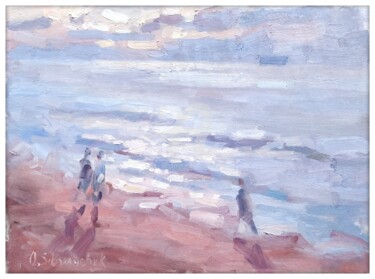 Malerei mit dem Titel "Febbraio al mare" von Olga Silivanchyk, Original-Kunstwerk, Öl