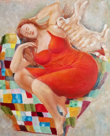 Schilderij getiteld ""Summer Dreams"" door Olga Vedyagina, Origineel Kunstwerk, Olie