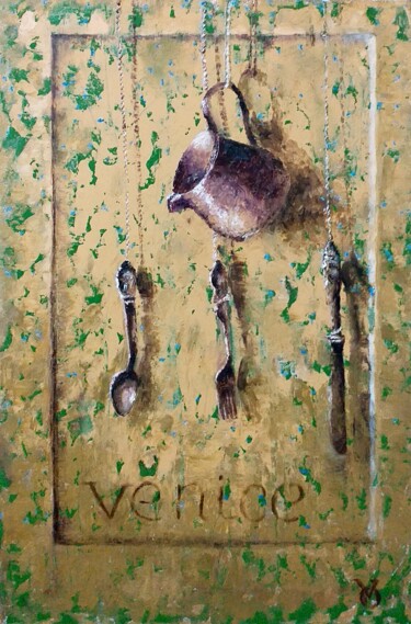 Malarstwo zatytułowany „Venetian Stucco Pai…” autorstwa Olga Vedyagina, Oryginalna praca, Olej