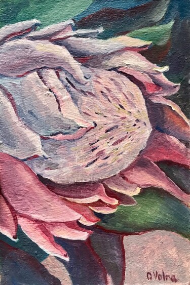 Painting titled "Protea" by Olga Volna, Original Artwork, Oil