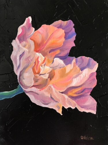 Pintura titulada "Pink Tulip 20" por Olga Volna, Obra de arte original, Oleo