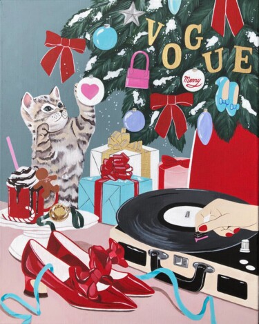 Malarstwo zatytułowany „Happy New Year” autorstwa Olga Zaitseva, Oryginalna praca, Akryl