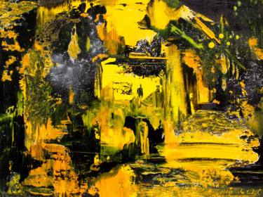Painting titled "Yellow Abstract Pai…" by Olga De Weck, Original Artwork, Acrylic