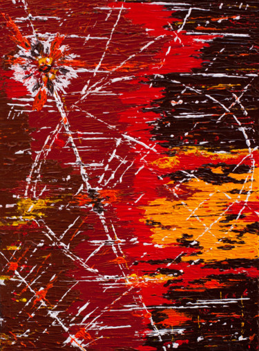 Pittura intitolato "Abstract Orange Pai…" da Olga De Weck, Opera d'arte originale, Acrilico