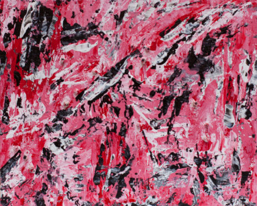 绘画 标题为“Abstract Pink Paint…” 由Olga De Weck, 原创艺术品, 丙烯