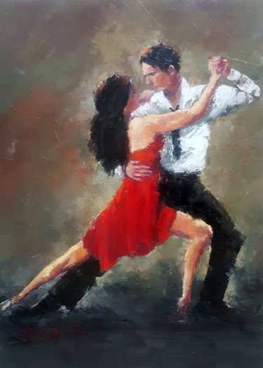 Painting titled "Argentine Tango" by Olga Egorov, Original Artwork, Oil