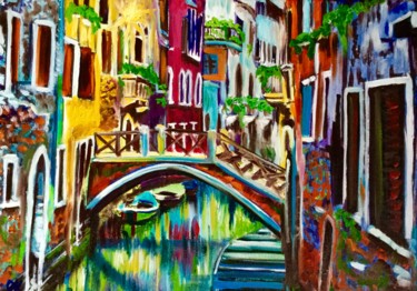 Painting titled "Venice.Water Reflec…" by Olga Koval, Original Artwork, Oil