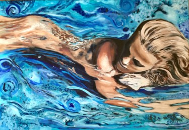 Pittura intitolato "Woman in a water." da Olga Koval, Opera d'arte originale, Acrilico