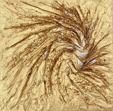 Pintura intitulada ""Spire d'or"" por Olgamach, Obras de arte originais, Acrílico Montado em Armação em madeira
