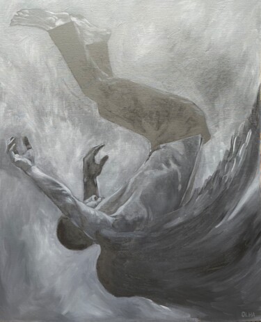 Pintura titulada "La caida" por Olha Chumak, Obra de arte original, Oleo