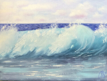 「THE SOUND OF WAVE 1」というタイトルの絵画 Olha Karavayevaによって, オリジナルのアートワーク, オイル