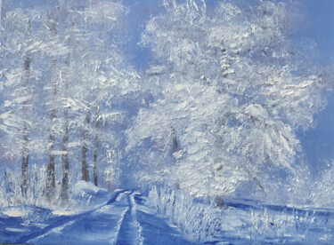 Картина под названием "WINTER  WONDERLAND" - Olha Karavayeva, Подлинное произведение искусства, Масло