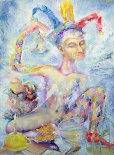 Malerei mit dem Titel "Durisvit, who rang…" von Olha Kizub, Original-Kunstwerk, Öl