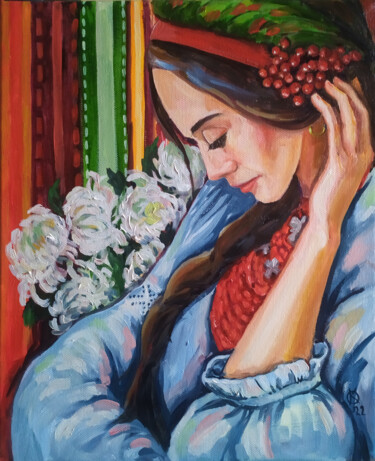 Pintura intitulada "Ukrainian woman's p…" por Olha Komisaryk (OK), Obras de arte originais, Óleo