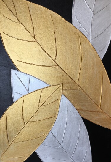 绘画 标题为“Autumn gold” 由Olha Shapovalova, 原创艺术品, 丙烯 安装在木质担架架上