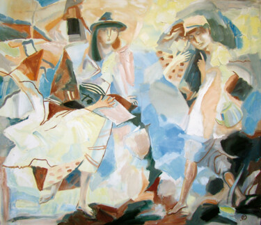 Malerei mit dem Titel "Репетиция" von Olha Yerofeieva, Original-Kunstwerk, Öl