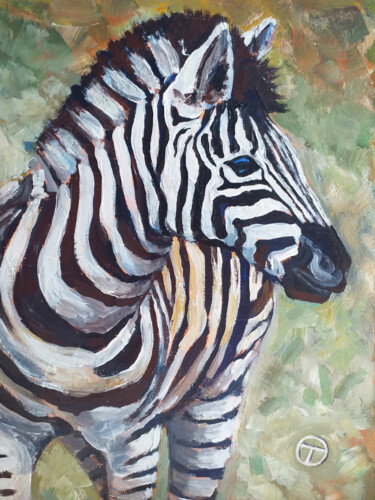 Pittura intitolato "Zebra" da Olia Tomkova, Opera d'arte originale, Acrilico
