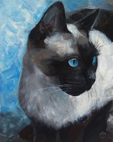 Peinture intitulée "Siamse cat" par Olia Tomkova, Œuvre d'art originale, Acrylique