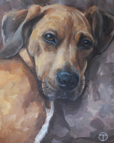 Painting titled "Ridgeback 2" by Olia Tomkova, Original Artwork, Acrylic